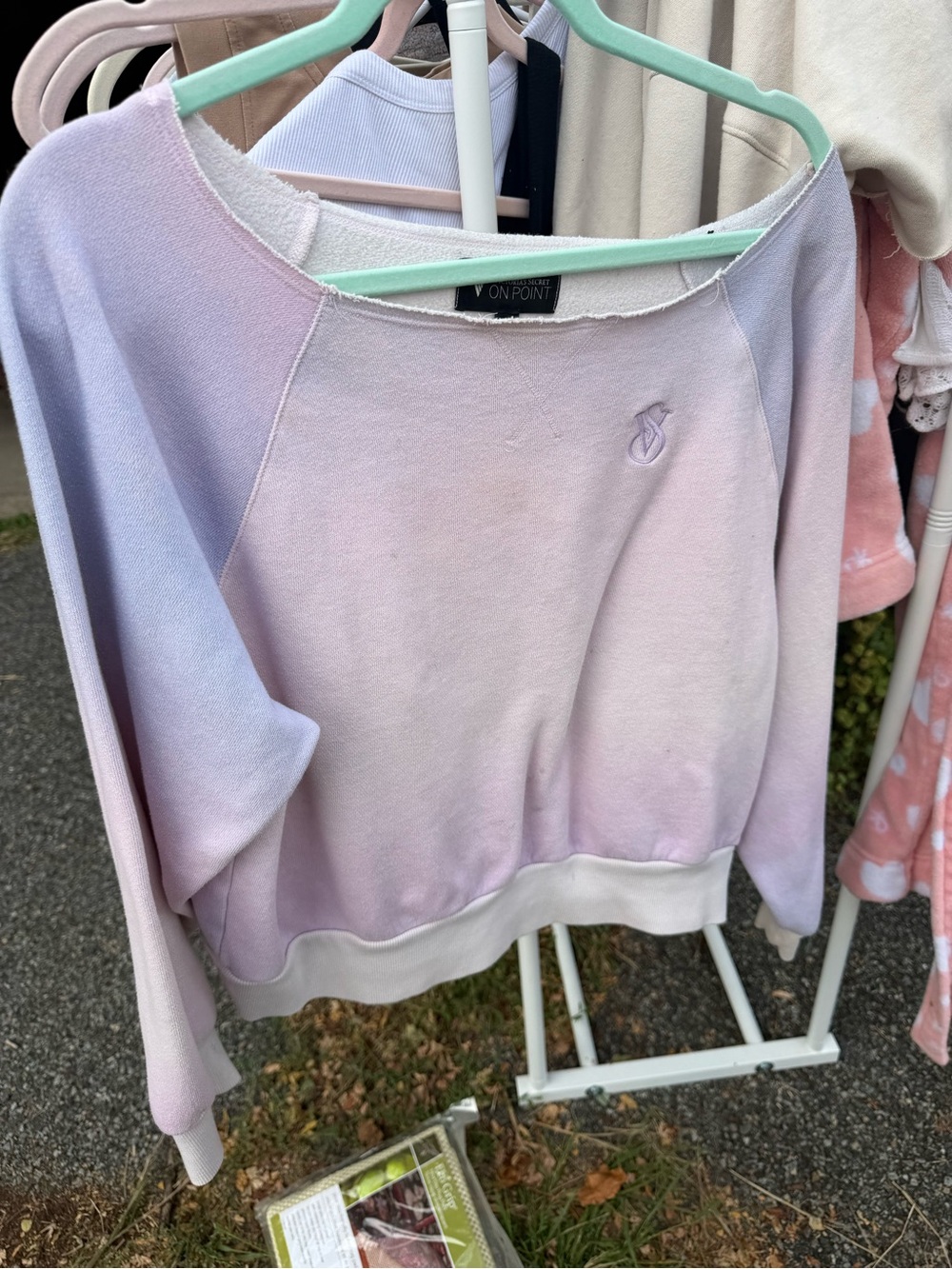 Victoria's Secret Lavender Crewneck Sweater with White Hem